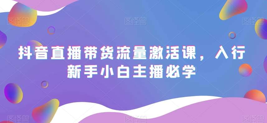 抖音直播带货流量激活课,入行新手小白主播必学网创吧-网创项目资源站-副业项目-创业项目-搞钱项目网创吧