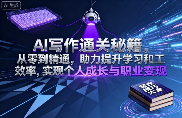 AI写作通关秘籍，从零到精通，助力提升学习和工作效率，实现个人成长与职业变现网创吧-网创项目资源站-副业项目-创业项目-搞钱项目网创吧