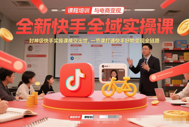 全新快手全域实操课,封神级快手实操课横空出世,一节课打通快手好物变现全链路网创吧-网创项目资源站-副业项目-创业项目-搞钱项目网创吧