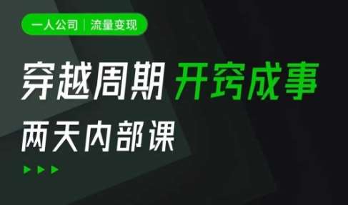 一人公司:流量变现课,一人公司的方法模型拆解, 拆解富人思维,流量思维,小老板思维等网创吧-网创项目资源站-副业项目-创业项目-搞钱项目网创吧