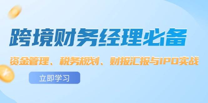 (12323期)跨境 财务经理必备:资金管理、税务规划、财报汇报与IPO实战网创吧-网创项目资源站-副业项目-创业项目-搞钱项目网创吧