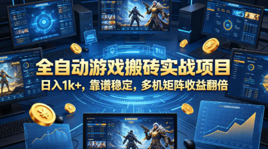 全自动游戏搬砖实战项目,日入1k+,靠谱稳定,多机矩阵收益翻倍【揭秘】网创吧-网创项目资源站-副业项目-创业项目-搞钱项目网创吧