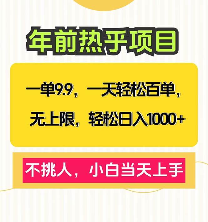 (13795期)一单9.9,一天百单无上限,不挑人,小白当天上手,轻松日入1000+网创吧-网创项目资源站-副业项目-创业项目-搞钱项目网创吧