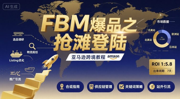 FBM爆品之抢滩登陆-亚马逊跨境教程网创吧-网创项目资源站-副业项目-创业项目-搞钱项目网创吧