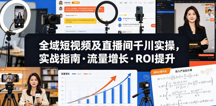 全域短视频及直播间千川实操,实战指南·流量增长·ROI提升(更新)网创吧-网创项目资源站-副业项目-创业项目-搞钱项目网创吧