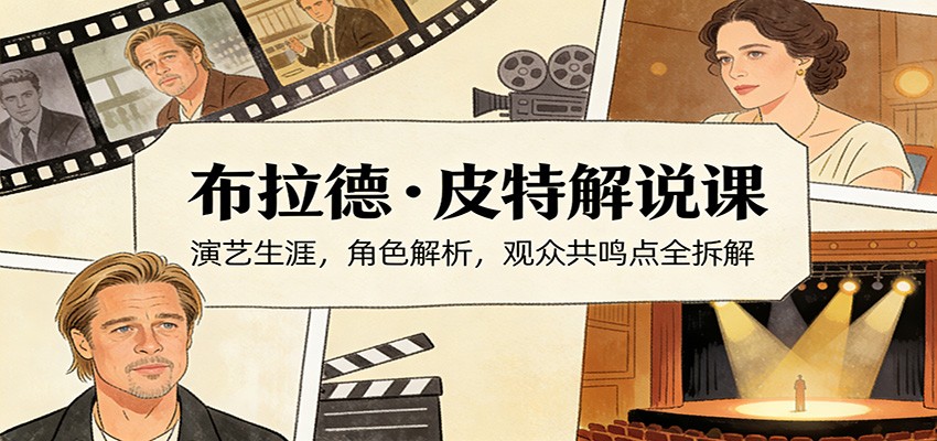 演员说-布拉德.皮特解说课：演艺生涯，角色解析，观众共鸣点全拆解网创吧-网创项目资源站-副业项目-创业项目-搞钱项目网创吧