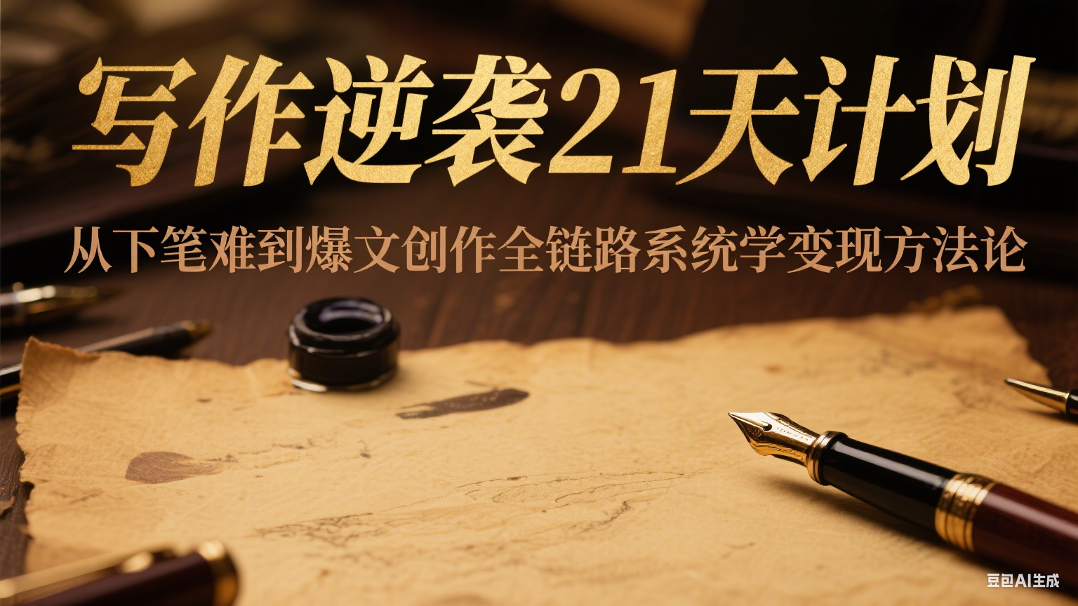 写作逆袭21天计划:从下笔难到爆文创作全链路系统学变现方法论网创吧-网创项目资源站-副业项目-创业项目-搞钱项目网创吧