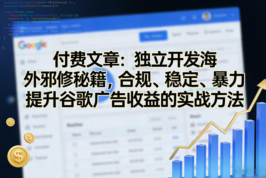 付费文章：独立开发海外邪修秘籍，合规、稳定、暴力提升谷歌广告收益的实战方法网创吧-网创项目资源站-副业项目-创业项目-搞钱项目网创吧