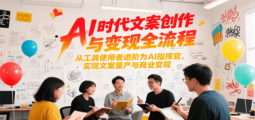 AI时代文案创作与变现全流程，从工具使用者进阶为AI指挥官，实现文案量产与商业变现网创吧-网创项目资源站-副业项目-创业项目-搞钱项目网创吧