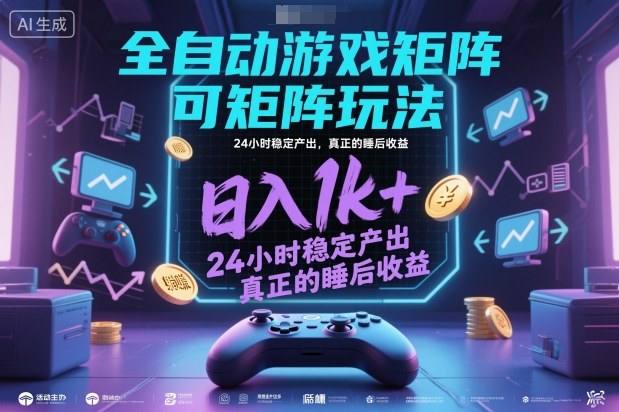 全自动游戏掘金,可矩阵操作,日入1k+,24小时稳定产出,真正的睡后收益【揭秘】网创吧-网创项目资源站-副业项目-创业项目-搞钱项目网创吧