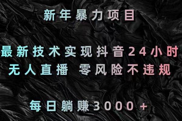 (8827期)新年暴力项目,最新技术实现抖音24小时无人直播 零风险不违规 每日躺赚3000网创吧-网创项目资源站-副业项目-创业项目-搞钱项目网创吧