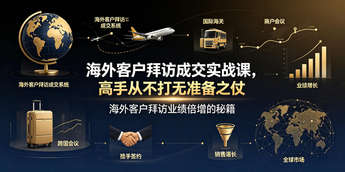海外客户拜访成交实战课,高手从不打无准备之仗,海外客户拜访业绩倍增的秘籍网创吧-网创项目资源站-副业项目-创业项目-搞钱项目网创吧