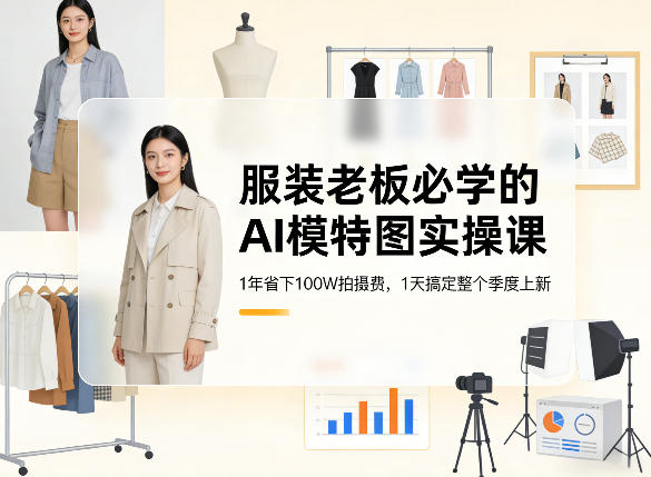 服装老板必学的AI模特图实操课,1年省下100W拍摄费,1天搞定整个季度上新网创吧-网创项目资源站-副业项目-创业项目-搞钱项目网创吧