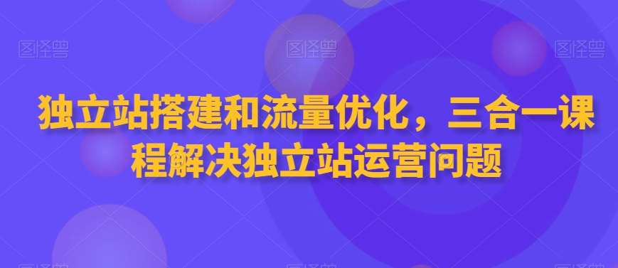 独立站搭建和流量优化,三合一课程解决独立站运营问题网创吧-网创项目资源站-副业项目-创业项目-搞钱项目网创吧