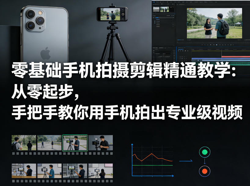 零基础手机拍摄剪辑精通教学:从零起步,手把手教你用手机拍出专业级视频网创吧-网创项目资源站-副业项目-创业项目-搞钱项目网创吧