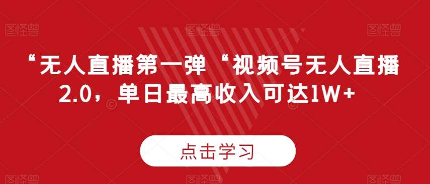 “无人直播第一弹“视频号无人直播2.0,单日最高收入可达1W+【揭秘】网创吧-网创项目资源站-副业项目-创业项目-搞钱项目网创吧