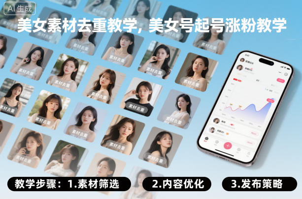 美女素材去重教学,美女号起号涨粉教学网创吧-网创项目资源站-副业项目-创业项目-搞钱项目网创吧