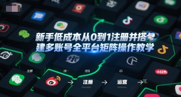 新手低成本从0到1注册并搭建多账号全平台矩阵操作教学,手机号-邮箱-IP-工具网创吧-网创项目资源站-副业项目-创业项目-搞钱项目网创吧