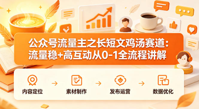公众号流量主之长短文鸡汤赛道,流量稳+高互动,从0-1全流程讲解网创吧-网创项目资源站-副业项目-创业项目-搞钱项目网创吧