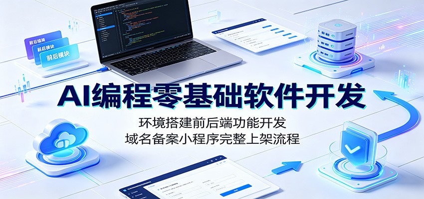 AI编程零基础软件开发：环境搭建前后端功能开发，域名备案小程序完整上架流程网创吧-网创项目资源站-副业项目-创业项目-搞钱项目网创吧