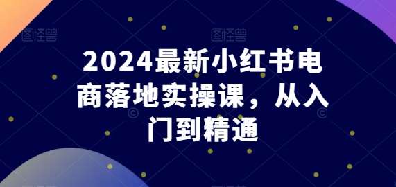 2024最新小红书电商落地实操课,从入门到精通网创吧-网创项目资源站-副业项目-创业项目-搞钱项目网创吧