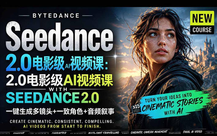 字节跳动的Seedance 2.0 AI电影视频生成制作教程,一键生成多镜头+一致角色+音频叙事-中英字幕网创吧-网创项目资源站-副业项目-创业项目-搞钱项目网创吧