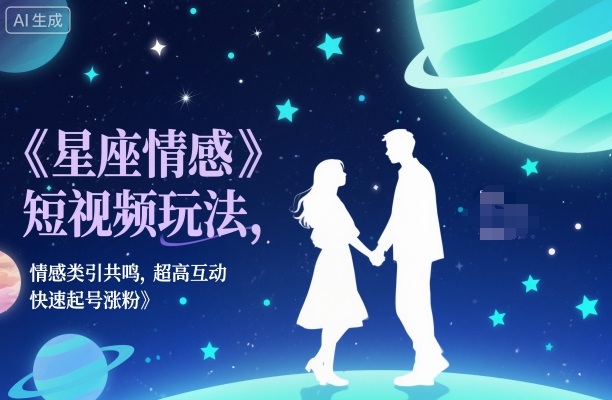 星座情感短视频玩法,情感类引共鸣,超高互动,快速起号涨粉网创吧-网创项目资源站-副业项目-创业项目-搞钱项目网创吧