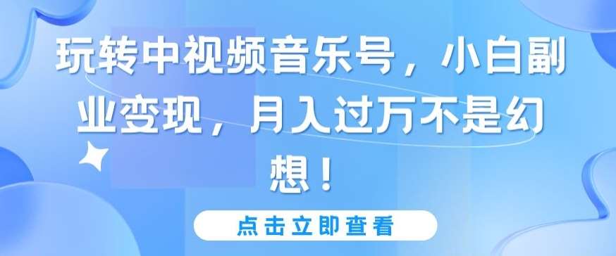 玩转中视频音乐号,小白副业变现,月入过万不是幻想【揭秘】网创吧-网创项目资源站-副业项目-创业项目-搞钱项目网创吧