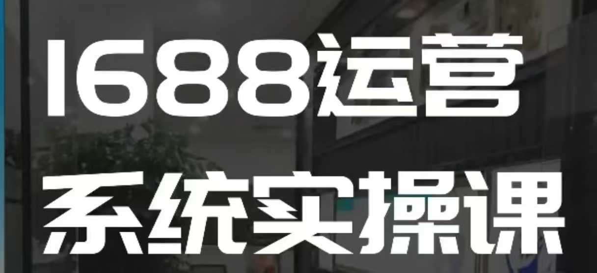 1688高阶运营系统实操课,快速掌握1688店铺运营的核心玩法网创吧-网创项目资源站-副业项目-创业项目-搞钱项目网创吧