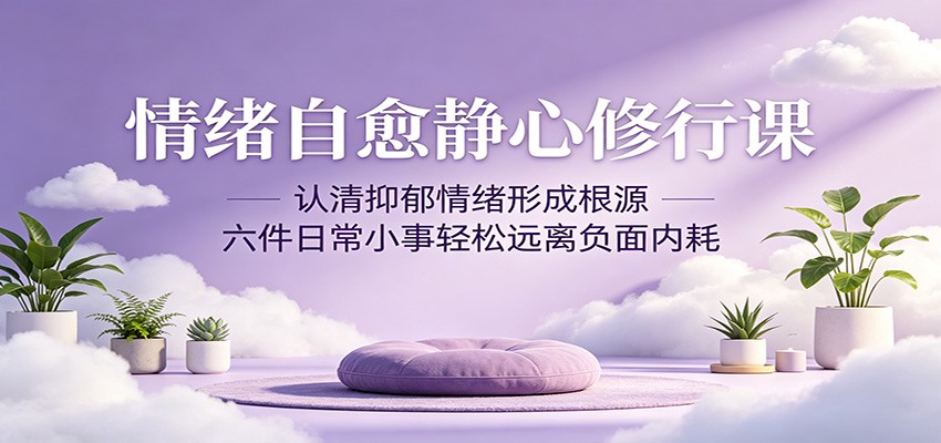 情绪自愈静心修行课：认清抑郁情绪形成根源，六件日常小事轻松远离负面内耗网创吧-网创项目资源站-副业项目-创业项目-搞钱项目网创吧
