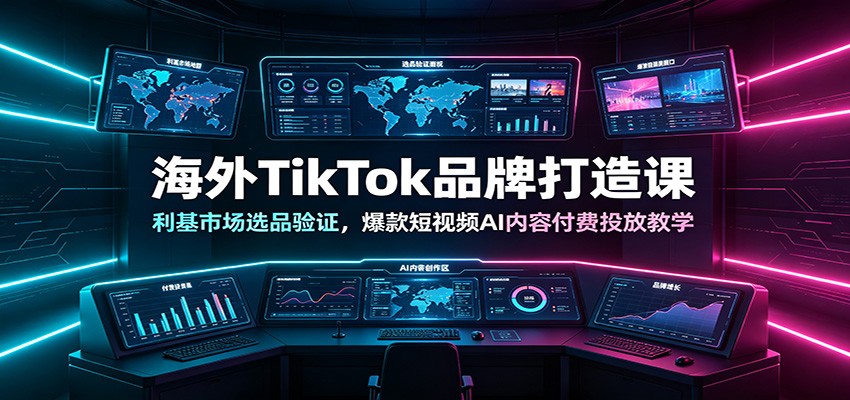 海外TikTok品牌打造课：利基市场选品验证，爆款短视频AI内容付费投放教学网创吧-网创项目资源站-副业项目-创业项目-搞钱项目网创吧