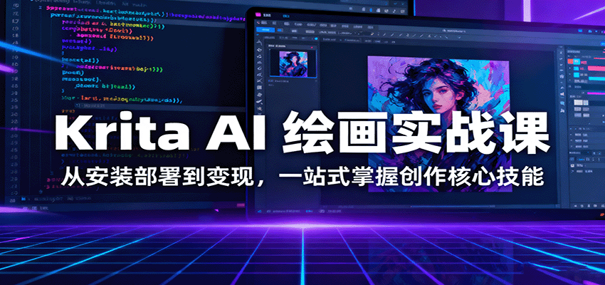 Krita AI 绘画实战课：从安装部署到变现，一站式掌握创作核心技能网创吧-网创项目资源站-副业项目-创业项目-搞钱项目网创吧