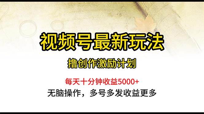 (10591期)视频号最新玩法,每日一小时月入5000+网创吧-网创项目资源站-副业项目-创业项目-搞钱项目网创吧