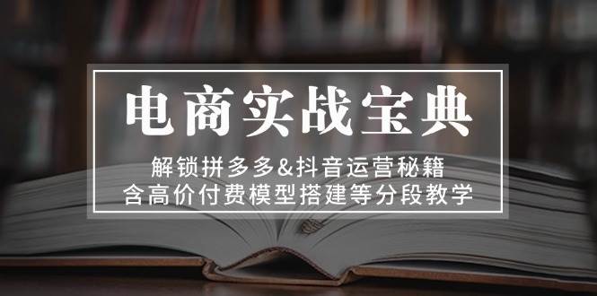 (13195期)电商实战宝典 解锁拼多多&抖音运营秘籍 含高价付费模型搭建等分段教学网创吧-网创项目资源站-副业项目-创业项目-搞钱项目网创吧