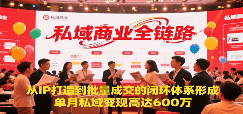 私域商业全链路,从IP打造到批量成交的闭环体系形成,单月私域变现600万网创吧-网创项目资源站-副业项目-创业项目-搞钱项目网创吧