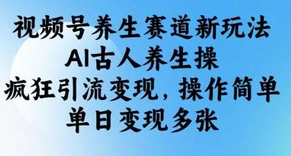 视频号养生赛道新玩法,AI古人养生操,疯狂引流变现,操作简单,单日变现多张网创吧-网创项目资源站-副业项目-创业项目-搞钱项目网创吧