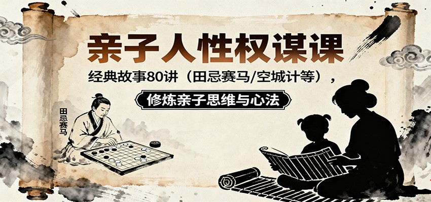 亲子人性权谋课：经典故事80讲（田忌赛马，空城计等），修炼亲子思维与心法网创吧-网创项目资源站-副业项目-创业项目-搞钱项目网创吧