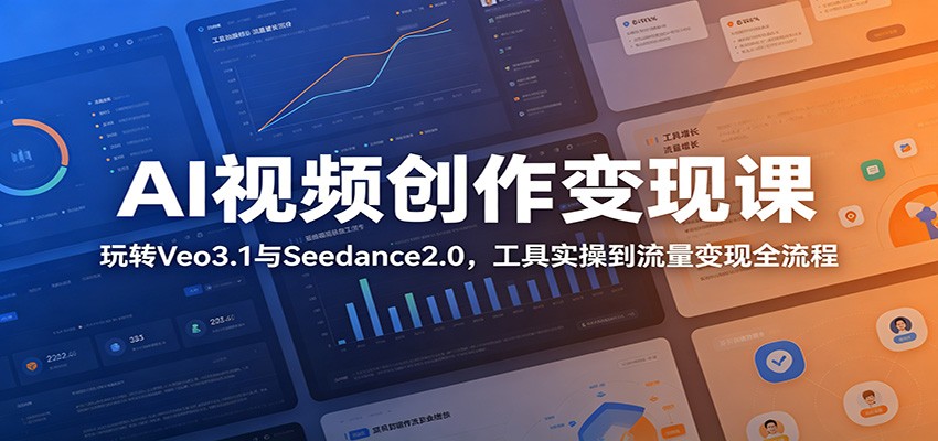 AI视频创作变现课：玩转Veo3.1与Seedance2.0，工具实操到流量变现全流程网创吧-网创项目资源站-副业项目-创业项目-搞钱项目网创吧