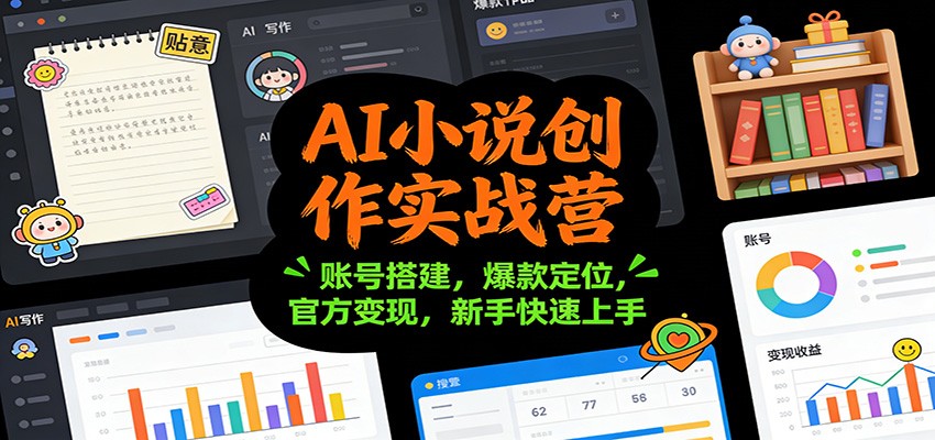 AI小说创作实战营:账号搭建,爆款定位,官方变现,新手快速上手网创吧-网创项目资源站-副业项目-创业项目-搞钱项目网创吧