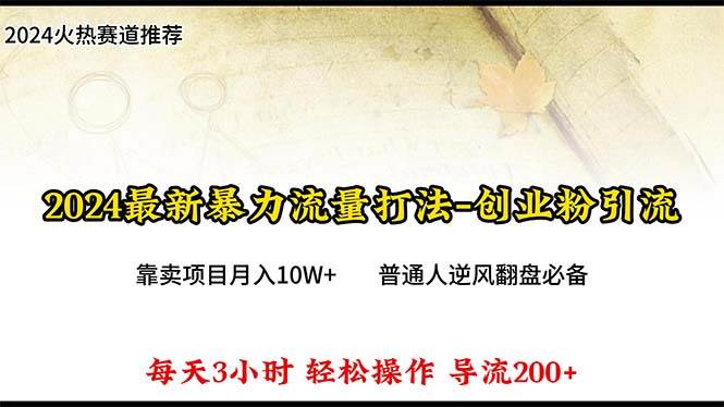 (10151期)2024年最新暴力流量打法,每日导入300+,靠卖项目月入10W+网创吧-网创项目资源站-副业项目-创业项目-搞钱项目网创吧