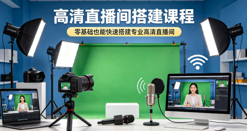高清直播间搭建课程,零基础也能快速搭建专业高清直播间网创吧-网创项目资源站-副业项目-创业项目-搞钱项目网创吧