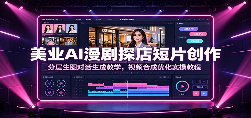 美业AI漫剧探店短片创作：分层生图对话生成教学，视频合成优化实操教程网创吧-网创项目资源站-副业项目-创业项目-搞钱项目网创吧