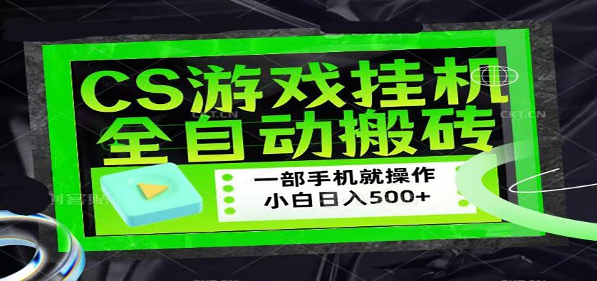 CSGO游戏挂机捡漏搬砖，超稳定的项目，带领1000+小白实现日入500+网创吧-网创项目资源站-副业项目-创业项目-搞钱项目网创吧