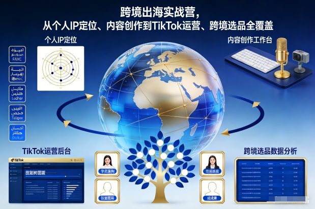 跨境出海实战营,从个人IP定位、内容创作到TikTok运营、跨境选品全覆盖网创吧-网创项目资源站-副业项目-创业项目-搞钱项目网创吧