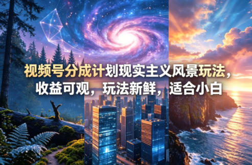 视频号分成计划现实主义风景玩法,收益可观,玩法新鲜,适合小白网创吧-网创项目资源站-副业项目-创业项目-搞钱项目网创吧