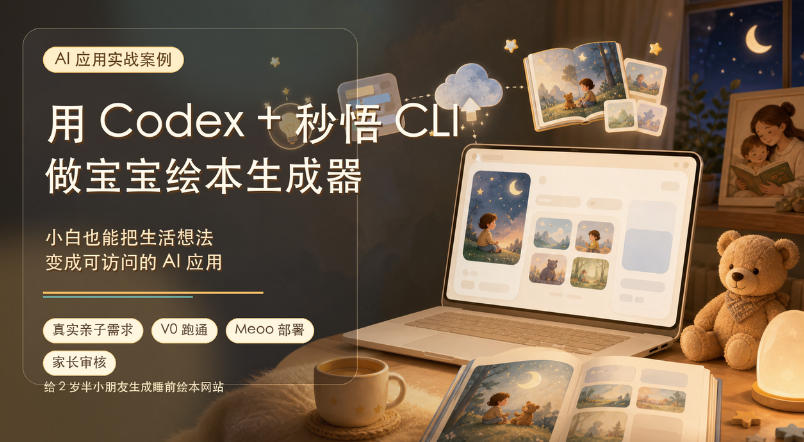 AI应用实战案例,用Codex+秒悟CLl做宝宝绘本生成器,小白也能把生活想法变成可访问的AI应用网创吧-网创项目资源站-副业项目-创业项目-搞钱项目网创吧