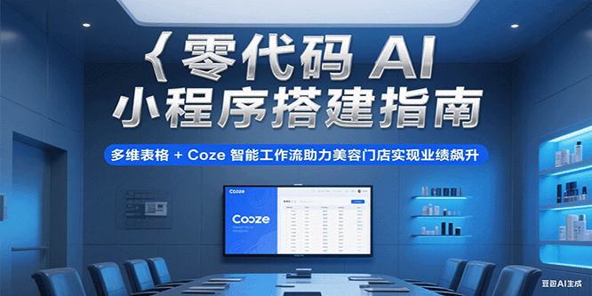 零代码AI小程序搭建指南，多维表格+Coze智能工作流助力美容门店实现业绩飙升网创吧-网创项目资源站-副业项目-创业项目-搞钱项目网创吧