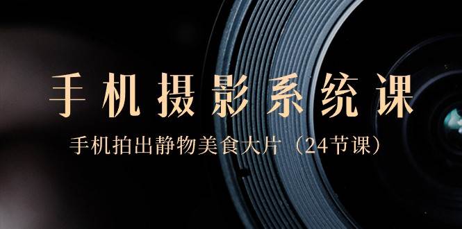 0基础手机摄影系统课，手机拍出静物美食大片（24节课）网创吧-网创项目资源站-副业项目-创业项目-搞钱项目网创吧