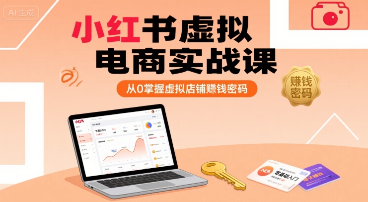 小红书虚拟电商实战课,从0掌握虚拟店铺賺钱密码网创吧-网创项目资源站-副业项目-创业项目-搞钱项目网创吧