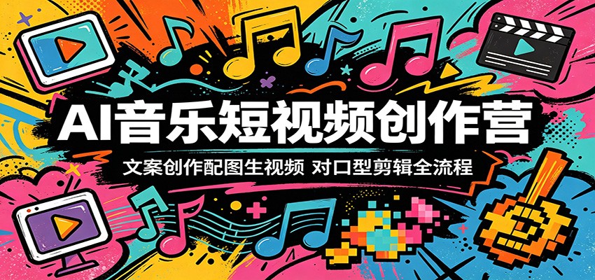 AI音乐短视频创作营：文案创作配图生视频，对口型剪辑全流程网创吧-网创项目资源站-副业项目-创业项目-搞钱项目网创吧